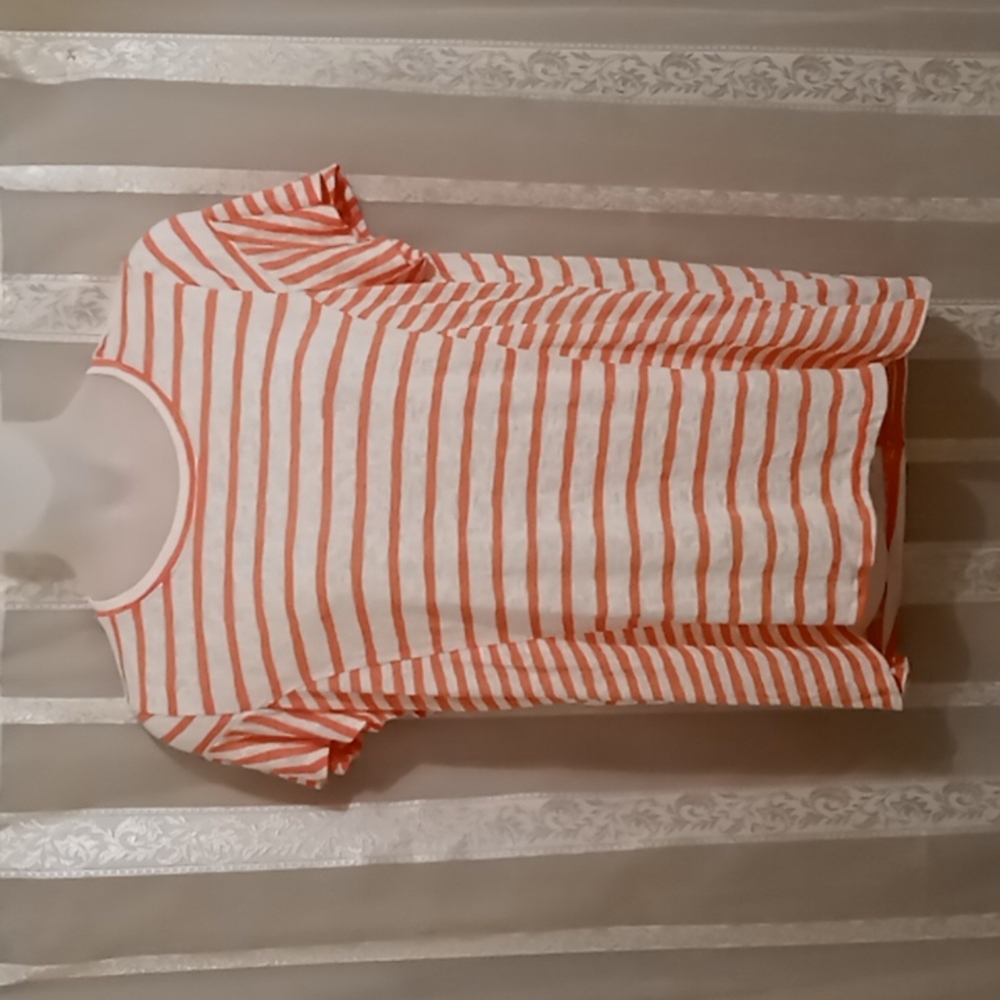 Lane Bryant orange cream stripe top